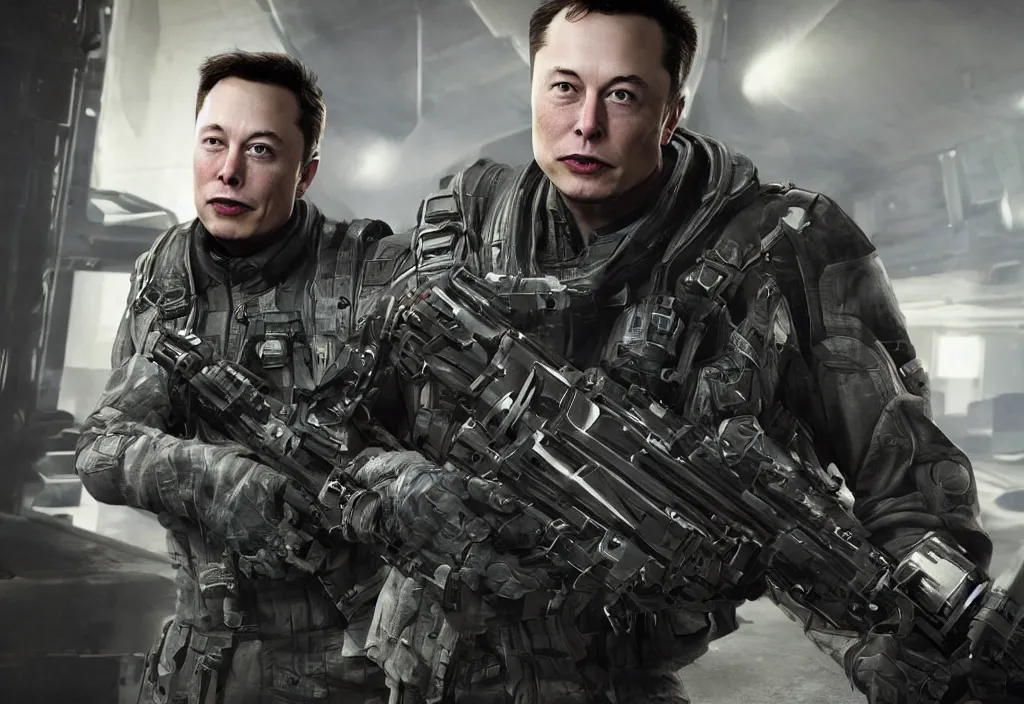 Prompt: elon musk in call of duty, elon musk in the video game call of duty, gameplay screenshot, close up, 3 d rendering. unreal engine. amazing likeness. very detailed.