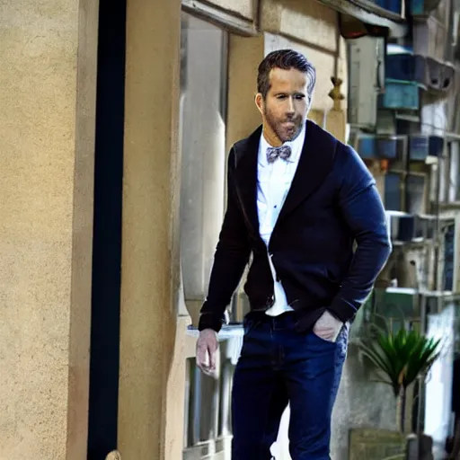 Prompt: ryan reynolds photoshoot in full makeup