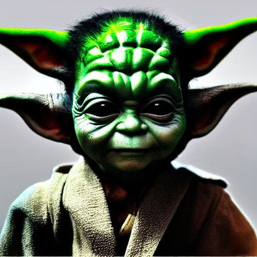 Prompt: Baby Yoda with joker facepaint on 4k Quality