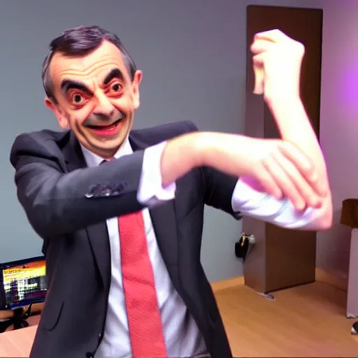 Image similar to mr bean dabbing twitch stream