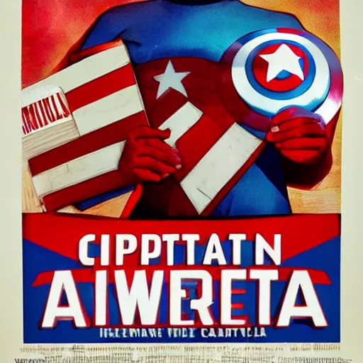 Prompt: Film Poster of Jimmy Saville as Captain America