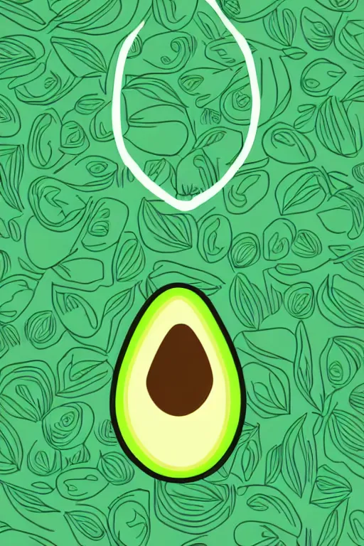 Image similar to minimalist boho style art of an avocado, illustration, vector art
