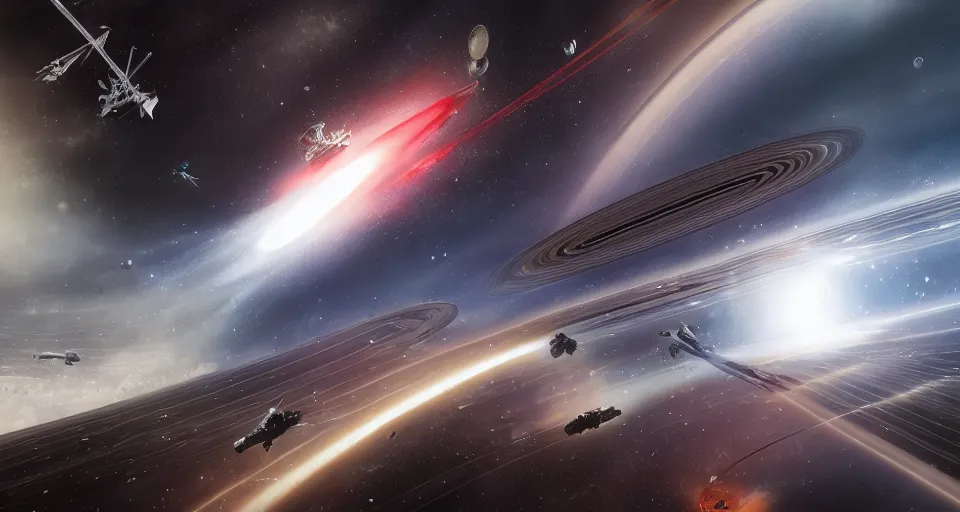 Image similar to intense space ship battle in the ring of Saturn, hyperdetailed, artstation, cgsociety, 8k