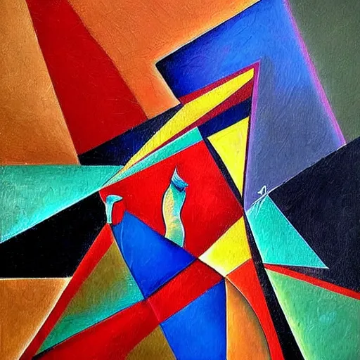 Prompt: intricate, amazing, abstract, cubism, painting by abudel ruzivantz