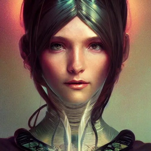 Image similar to portrait of a futuristic fairy, science fiction, smooth technology, smooth body, intricate, headshot, highly detailed, digital painting, artstation, concept art, sharp focus, cinematic lighting, illustration, art by artgerm and greg rutkowski, alphonse mucha, cgsociety