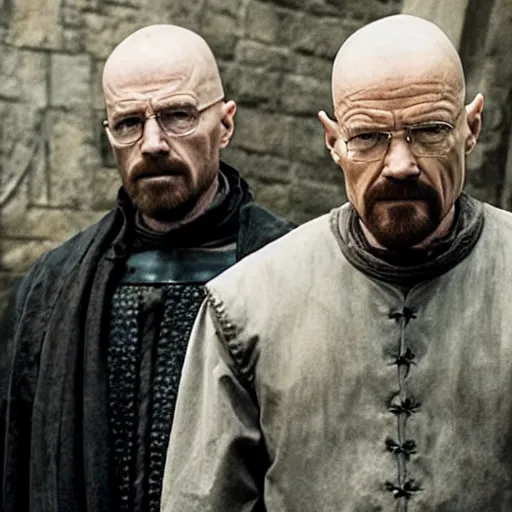 Image similar to Walter White having a cameo in Game Of Thrones, film footage