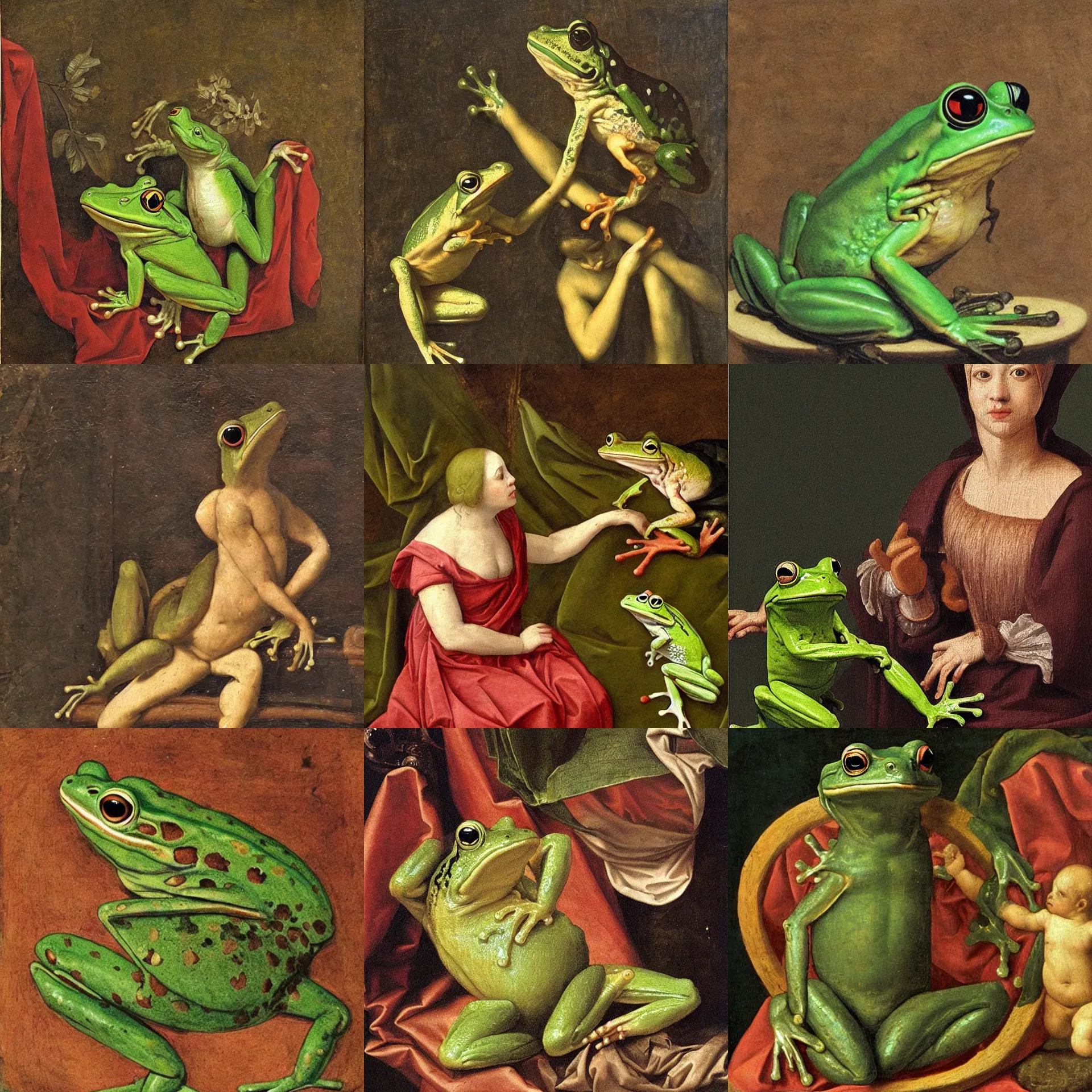 Prompt: Frog as the subject of a Renaissance era painting