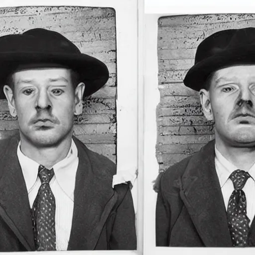 Image similar to 1940s monster mugshots