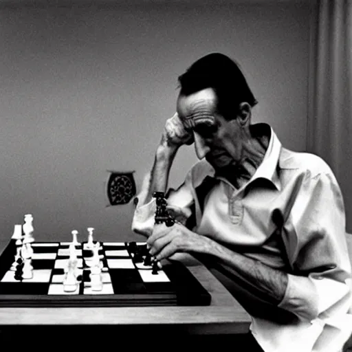 Image similar to a of Marcel Duchamp playing chess, reuters by Trent Parke