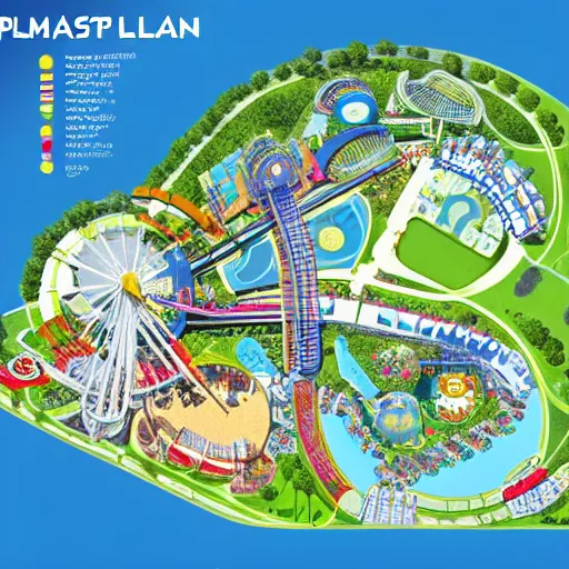 Prompt: theme park master plan, schematic