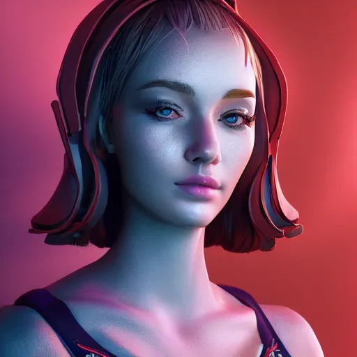 Image similar to beautiful elly mayday, beautiful portrait, symmetrical, character concept style trending on artstation concept art detailed octane render cinematic photo - realistic 8 k high detailed