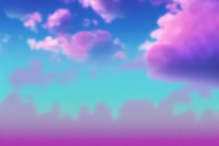 Image similar to high fidelity quality billboard photograph of a grunge model walking on realistic clouds wearing packing foam. three point light. photographic production. art directed. white pink blue lavender. volumetric clouds. pastel gradient overlay. waves glitch artefacts. 8 k. filmic.