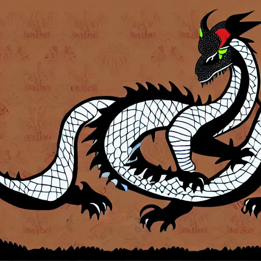 Image similar to vector art of welsh dragon and panda mixed, intercrossed, chimera, adobe illustrator