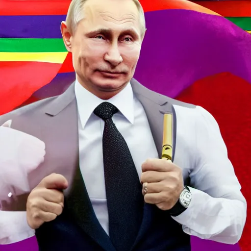 Image similar to vladimir putin in gay bar