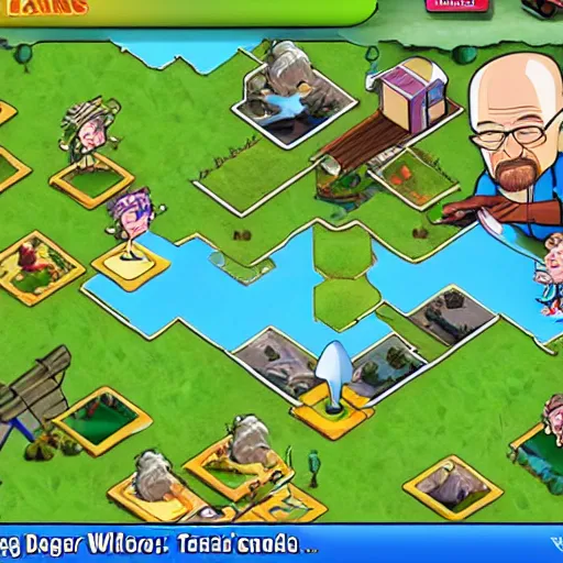 Prompt: walter white plays bloons tower defense 6