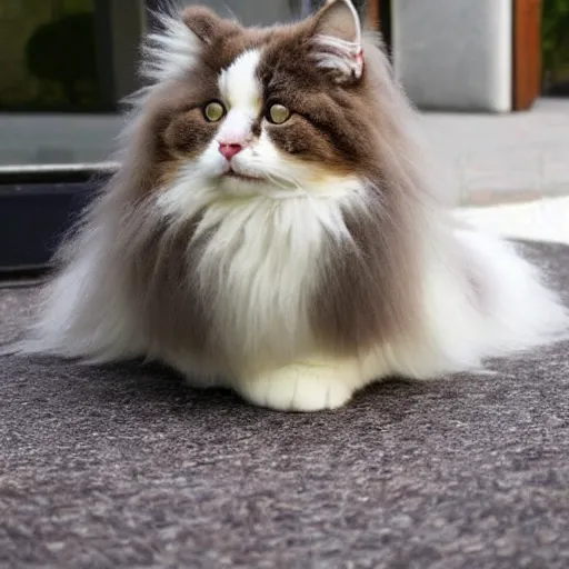 Image similar to extremely fluffy cat looking snobby