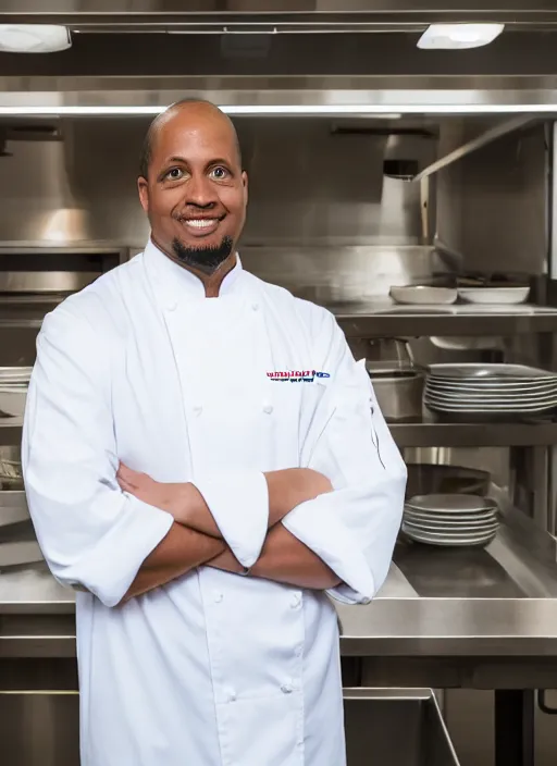 Prompt: portrait photo still of real life school chef jerome mcelroy, 8 k, 8 5 mm, f. 1 4