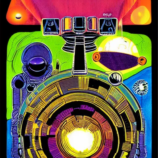 Image similar to sci - fi art in the style of mike hinge