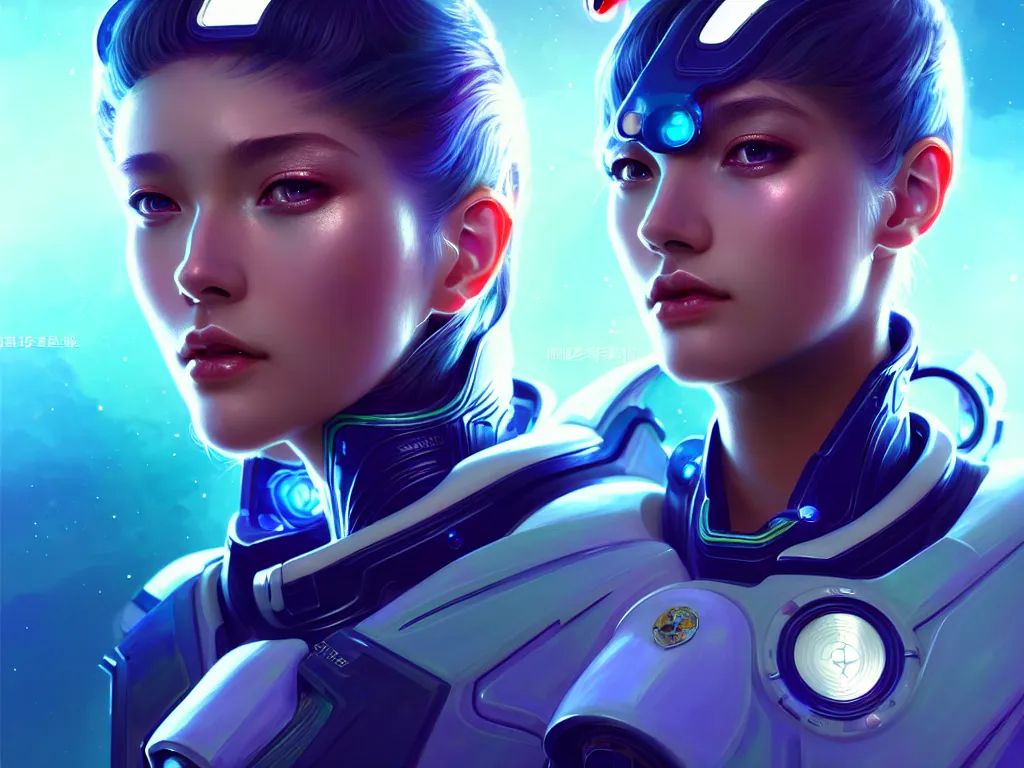 Image similar to portrait futuristic planet jupiter police uniform female, in a future huge spaceship internal, neon light, ssci - fi and fantasy, intricate and very very beautiful and elegant, highly detailed, digital painting, artstation, concept art, smooth and sharp focus, illustration, art by tan zi and ayanamikodon and alphonse mucha and wlop
