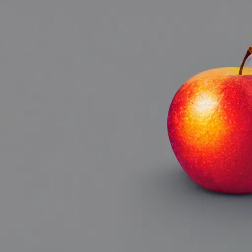 Image similar to centered hyper-realistic single piece of fruit, gray background