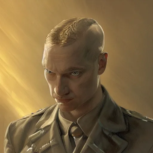 Prompt: portrait of a nazi character, highly detailed, digital painting, artstation, concept art, wallpaper, smooth, sharp focus, illustration, art by h. r. giger and artgerm and greg rutkowski and alphonse mucha