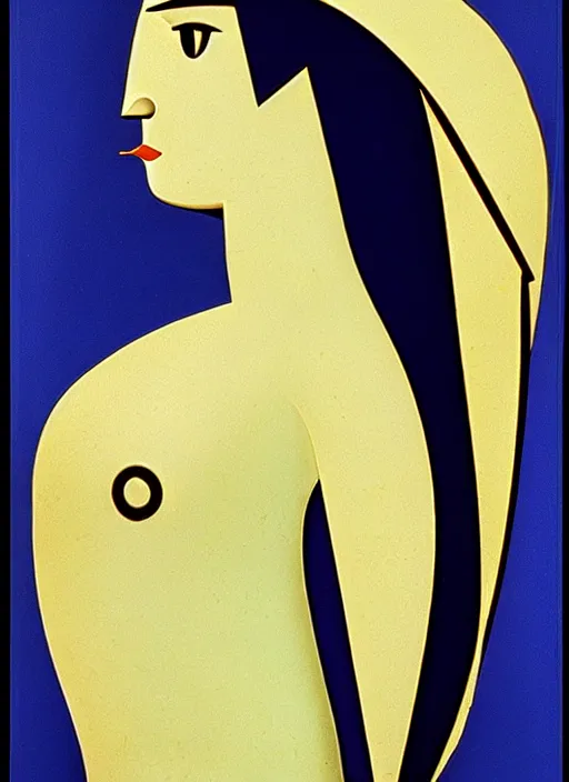 Image similar to a portrait of a pretty young lady by alexander archipenko