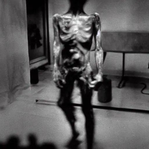 Image similar to real life irradiated walking zombie 1950s black and white award winning photo highly detailed Arriflex 35 II, lighting by stanley kubrick