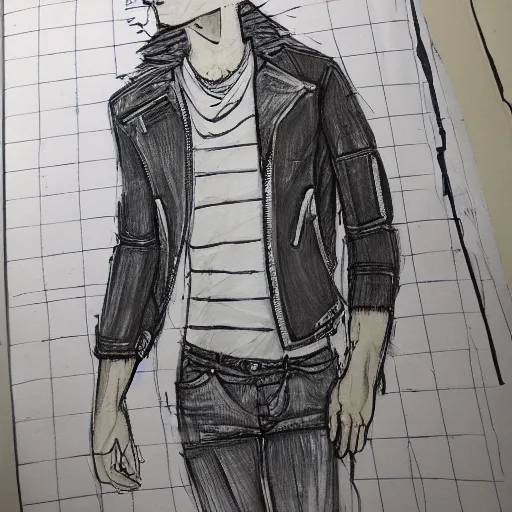 Image similar to cybperpunk jacket sketch sketch