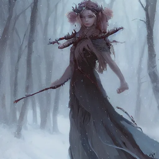 Prompt: a beautiful winter fairy by greg rutkowski, fantasy, realism, pretty, trending on artstation