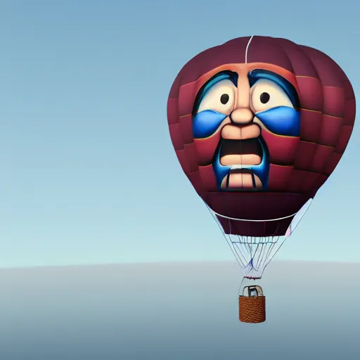 Image similar to A hot air balloon with the face of Arnold Schwarzenegger, 8k ultra realistic, award winning, unreal engine 5, masterpiece