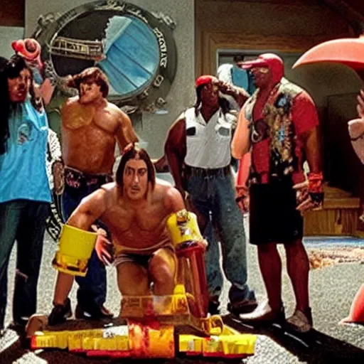 Prompt: Idiocracy movie still