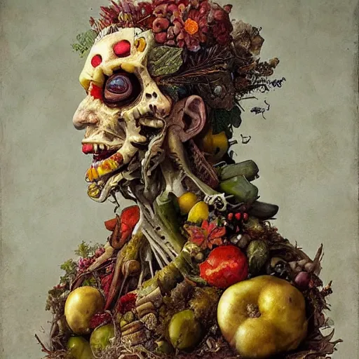 Prompt: masterpiece by arcimboldo, greg rutkowski