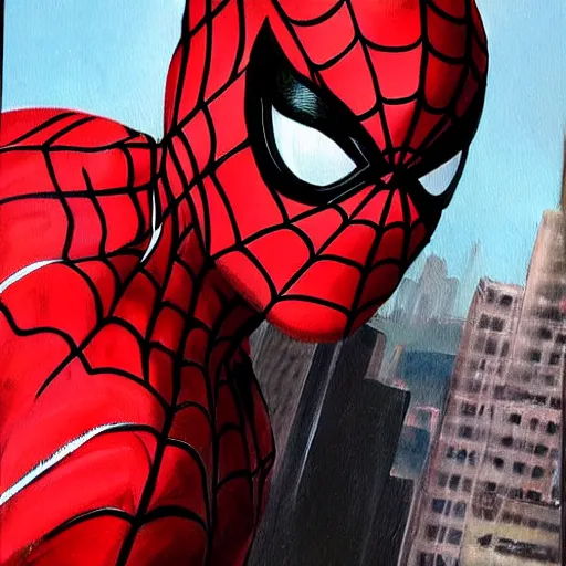 Image similar to spiderman and daredevil, detailed painting