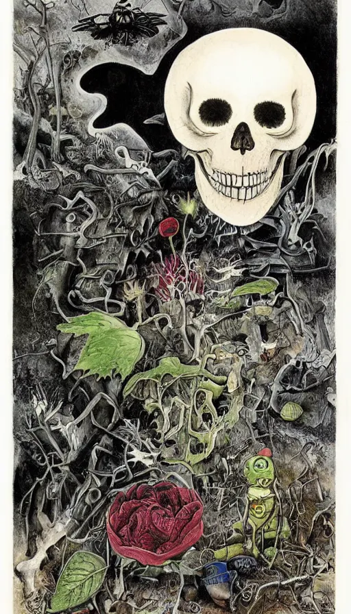 Image similar to life and death mixing together, by raymond briggs