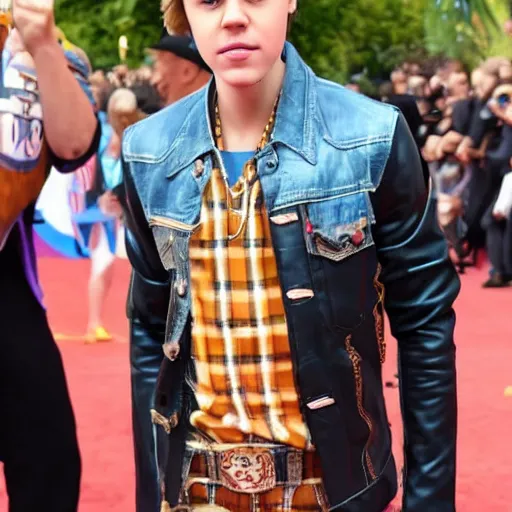 Prompt: Justin Bieber Dressed as Woody from Toy Story 4