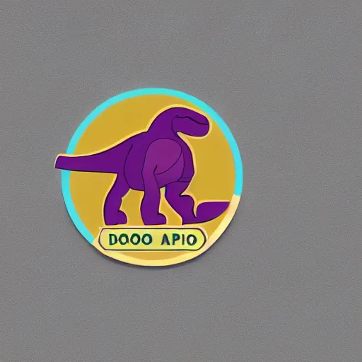 Prompt: a logo design for a dinosaur dating app, svg, flat design, pastel colors