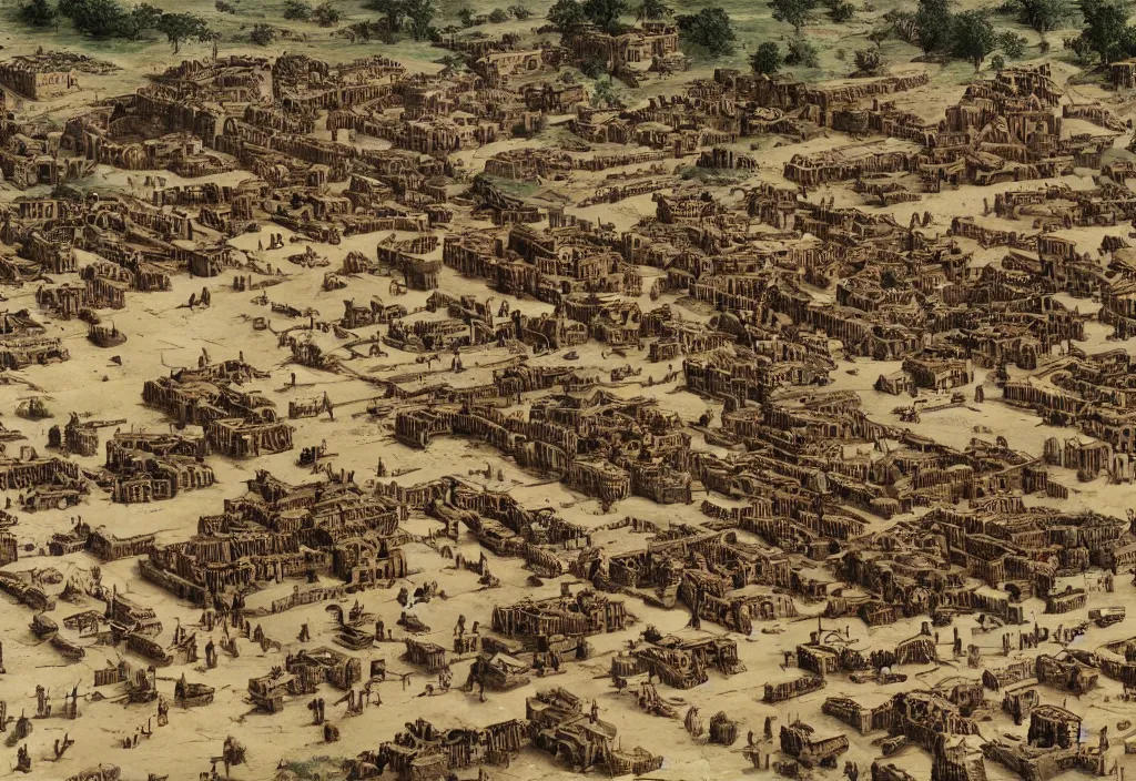 Image similar to a vast roman army pillages an egyptian village