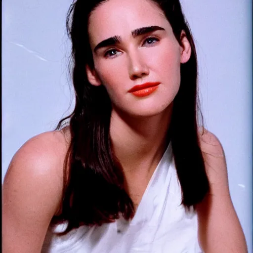 Image similar to face of 20 years old Jennifer Connelly with blonde hair