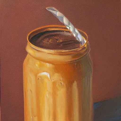 Image similar to chocolate milk, oil painting