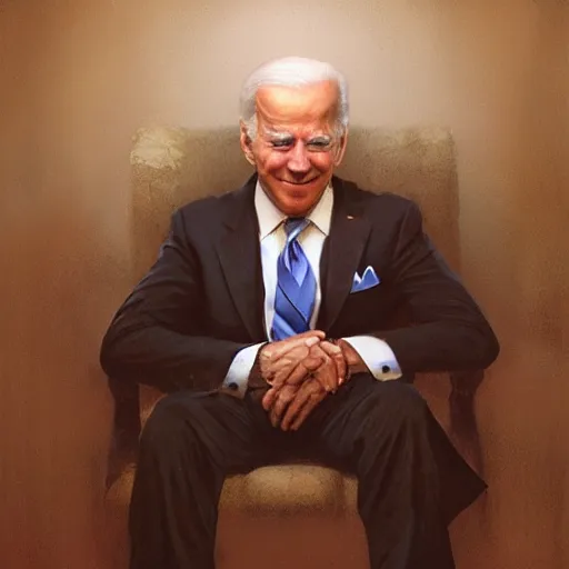 Image similar to joe biden dressed as hasidic rebbe, jewish devotional presidential portrait by greg rutkowski