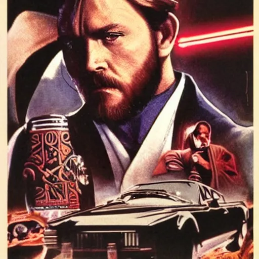 Image similar to obi - wan kenobi is an italian gangster from new york, 1 9 7 9, 4 k, detailed