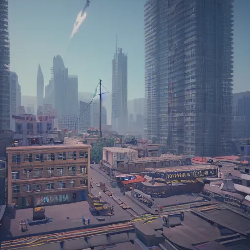 Prompt: ZAXXON as a city, bustling, rockets, atmospheric, hazy, sweltering, highly detailed, autochrome, 8k, reflections, octane render, unreal engine 5, in the style of Cézanne