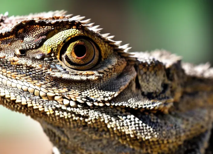 Image similar to dslr portrait still of a bearded dragon!!! with a large white beard a large white human beard of hair on his chin!!!, 8 k 8 5 mm f 1. 4