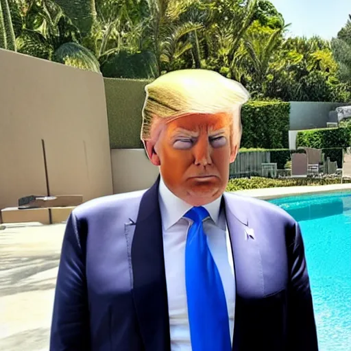 Image similar to Donald trump posing by the pool, photograph