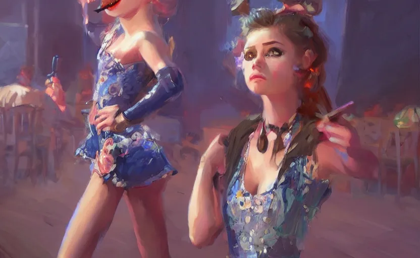 Image similar to rockstar girl on stage. by konstantin razumov, by william - adolphe bouguerea, pixar, artstation trending, concept art, digital art, digital painting, dramatic lighting, sharp focus, highly detailed, vxf movie, cinematic