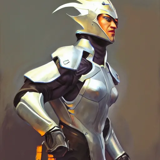 Image similar to greg manchess portrait painting of raiden from mortal kombat as overwatch character, medium shot, asymmetrical, profile picture, organic painting, sunny day, matte painting, bold shapes, hard edges, street art, trending on artstation, by huang guangjian and gil elvgren and sachin teng