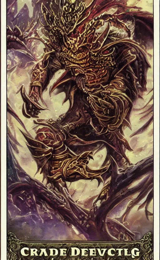 Prompt: epic ornate trading card format, the whispering devil, card art, magic the gathering style