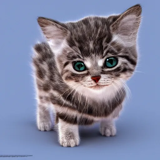 Prompt: award winning photo of the worlds smallest cat digital art , trending on artstation , 4k