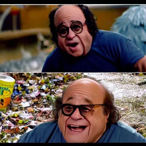 Image similar to Danny devito as the trash monster