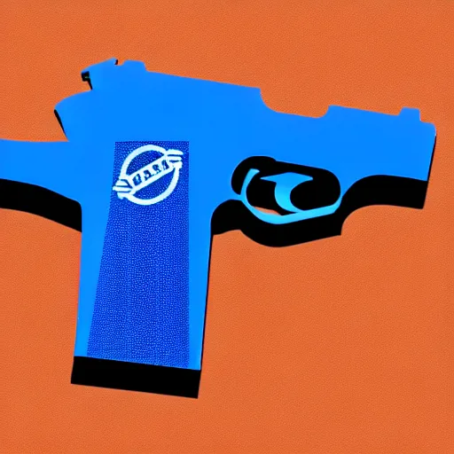 Image similar to gun with a blue crown logo